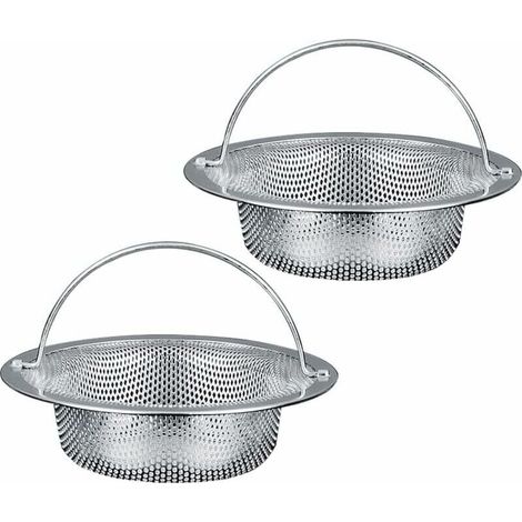 Filtre Evier 2 Pièces Filtre à Évier en Acier Inoxydable Filtre Evier Cuisine Filtre à Evier avec Poignée en Acier Inoxydable Bouchon Evier Cuisine Grille pour Evier Cuisine (1/5)