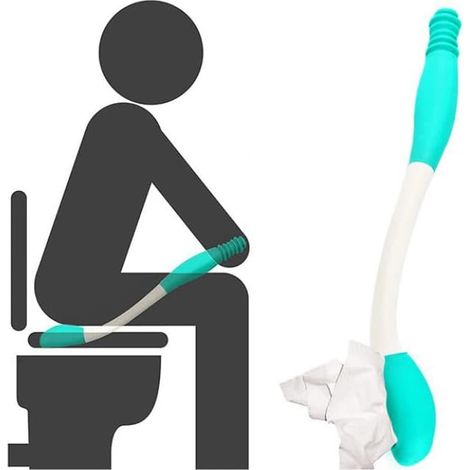 Essuie Fesse Aide aux Toilettes,Outils d'aide à Toilette Ustensile de Toilette Poignée pour Inférieurs Essuie-Glace Confortable à Longue Portée s'étend Poignées Papier Toilette (1/5)