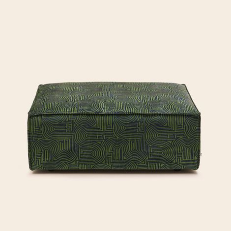 Pouf en Revêtement en chenille bicolore DYONIS