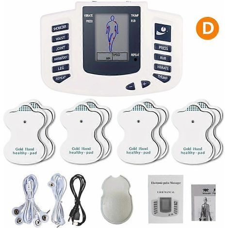 AquaForge EMS/TENS Elektromassagegerät zur Körpermuskelstimulation mit 16 Elektroden, digitaler Meridiantherapie und Entspannung