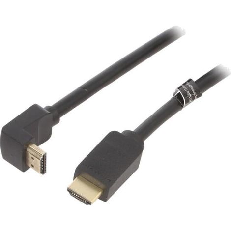Cable HDMI 2.0 prise male HDMI prise male 270o UHD 4K 3D 3m - Noir