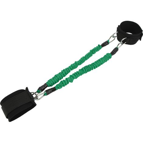 Lot de 2 sangles de cheville de fitness haute élasticité et durables, augmentant la force musculaire et améliorant la capacité de saut. Câble de cheville vert, 11,3 kg (25 livres). (1/5)