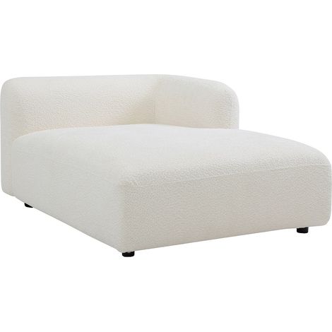 Chaise longue destra in tessuto bouclette bianco sporco - DANEPI (1/2)