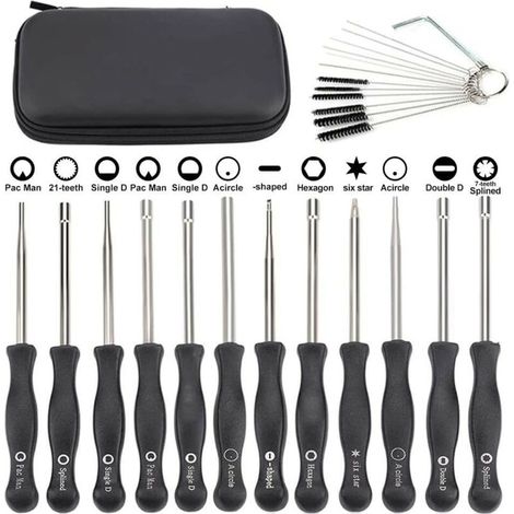 Carburateur--Set de 12 Outils de Réglage de Carburateur/Tournevis de Réglage pour Moteur à 2 Temps Embout Splined/Pac Man/D/Double D pour Débroussailleuse Tronçonneuse Poulan usqvarna (1/5)