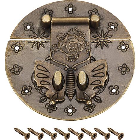 Boîte Poitrine Boîtier Rectangle Fermoir Clôture loquets Bronzé 98mm (1/4)