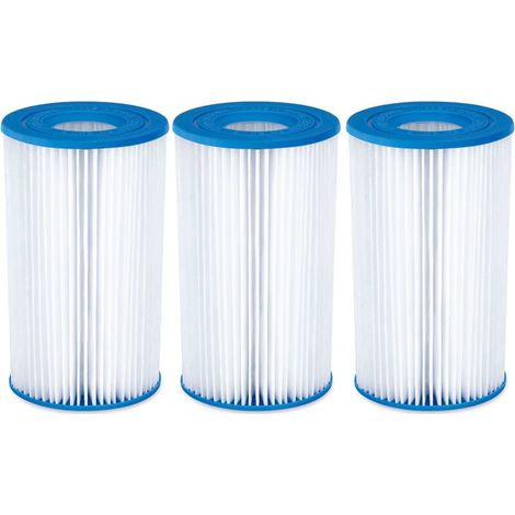 Lot de 3 cartouches filtres A/C Summer Waves pour piscine-Bleu (1/4)