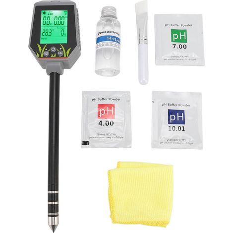 Testeur de Sol 6 en 1 pour Jardin - Mesure pH, Fertilité, EC, Humidité, Luminosité, Température - Idéal pour Plantes d'Intérieur et Extérieur-KZQ (1/5)