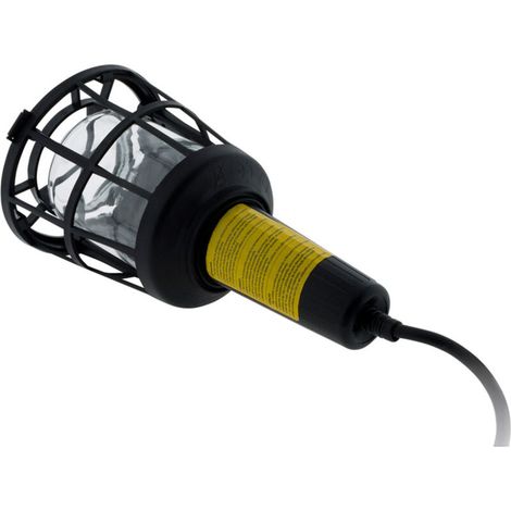 – Baladeuse de chantier filaire 60W E27 – Câble 5m pour utilisation intérieure – Panier de protection pour ampoule – Norme CE