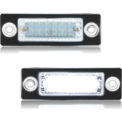 Lot de 2 éclairages de plaque d'immatriculation LED pour T5 7H 7J 3bg 3C B6 Caddy 2K Golf Plus 5M1 1K2 1T1 1T2 1T3 [18 puces SMD] Éclairage de plaque d'immatriculation de (1/5)
