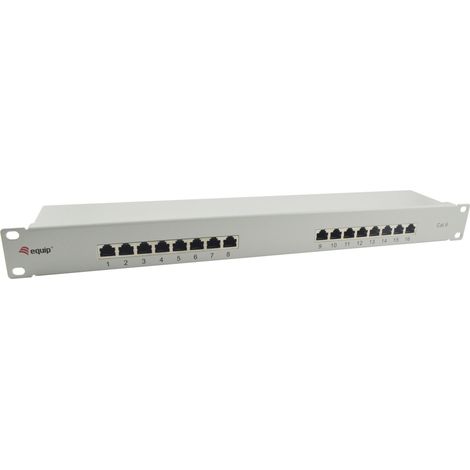 Equip Patchpanel 16x RJ45 Cat6 19` FTP 1HE ISOIEC hellgrau