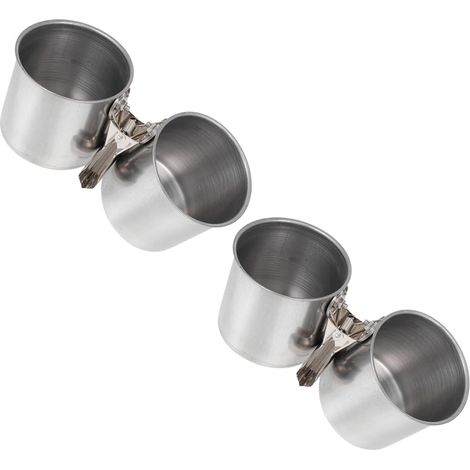 Mangeoires pour Oiseaux avec Pince 2pcs en Acier Inoxydable Bol Stable pour Alimentation Canaris et Pigeons en Cage d'oiseaux (1/5)