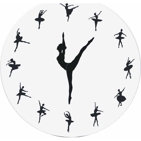 Horloge Murale Danseuse Acrylique Silencieuse Décoration Ballet Élégante pour Salon Chambre Design Moderne Transparent (1/5)