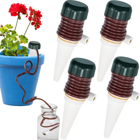 4 Pcs Cône Céramique Goutte à Goutte, Distributeur Eau Plante Vacances avec Tuyau 75CM, Arrosage Goutte à Goutte Automatique, Irrigation Plante Intérieur, pour Jardin Potager (1/5)