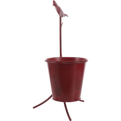 Blumentopfhalter aus Metall in Rot mit stabiler