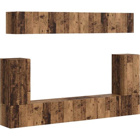 Ensemble meuble TV 5 pcs Bois ancien Bois d'ingénierie (1/5)