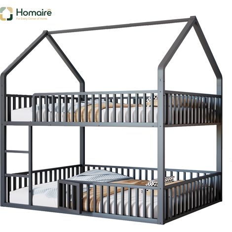 Schwarz Bettgestell 204 x 145 x 201.5 cm Metall HOMAIRE (1/5)