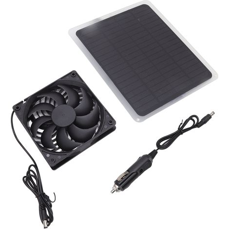 Kit de ventilateur solaire portable IP014 avec cage de ventilation et cellules solaires monocristallines à économie d'énergie (1/5)