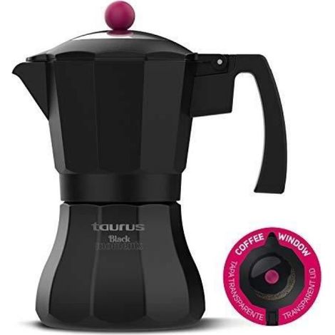 Cafetière Italienne - - BLACK MOMENTS 6 - 6 Tasses - Compatible Induction - Filtre