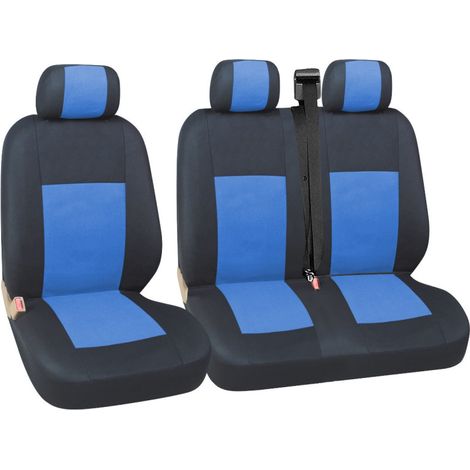 Ensemble 2+1 de housses universelles, revêtement pour sièges avant pour fourgon/minibus, couleur bleu-noir, textile FLZ.TAP923