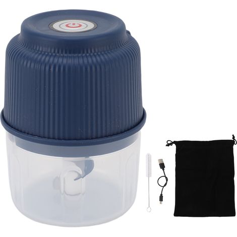 Hachoir à ail électrique 260 ml avec 2 lames, broyeur de légumes portable, petit robot culinaire pour gingembre et piment bleu. (1/5)
