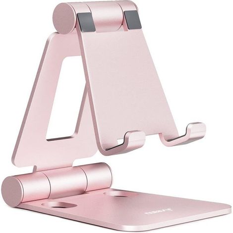 Support Téléphone Réglable,Support Téléphone Bureau Pliable Portable Tablette Dock - Or Rose (1/5)