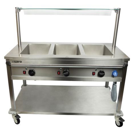 Chariot bain-marie - 3xGN 1/1 - 3kW - 1304x704x850mm - BTS-3 - Saro