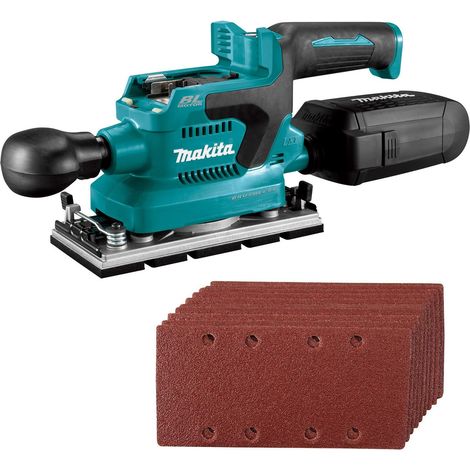 Makita DBO381ZU 18v LXT 1/3 Sheet Brushless Finishing Sander Cordless +10 Sheets (1/4)