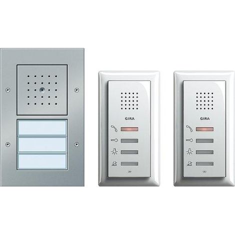 Gira Interphone sans fil aluminium pour maison deux appartements