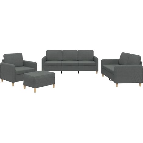 Maison Exclusive - Set di Divani 4 pz con Cuscini Grigio Scuro in Tessuto
