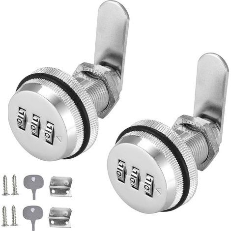 2 Pièces Tiroir de sécurité Boîte aux Lettres, Cam Cabinet Code Lock, Serrure Armoire Mécanique Verrouillage Pour Armoire, pour la Boîte aux Lettres du Tiroir de l'armoire (1/5)
