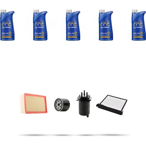Kit tagliando 4 FILTRI e 5L OLIO compatibile con Nissan Micra III (k12) 1.5 dCI 48kw Dal 2003 al 2010 (1/5)