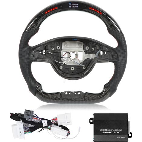 Eosnow Feux de changement de vitesse avec affichage LED en Fiber de carbone, remplacement du volant pour Mercedes-AMG A45 C43 C63 E63 S63 W205 W213 W222 (1/5)