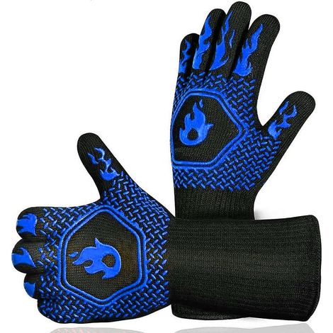 Gants de gril 2 pièces, gants de four antidérapants résistants à la chaleur de 1472 °F, gants de four (1/5)