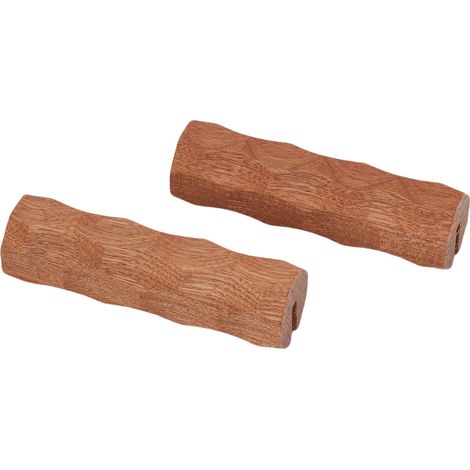 Lot de 2 poignées de rechange en bois avec isolation thermique pour casseroles, grillades et ustensiles de cuisine en extérieur, aspect bois de sapelli. (1/5)