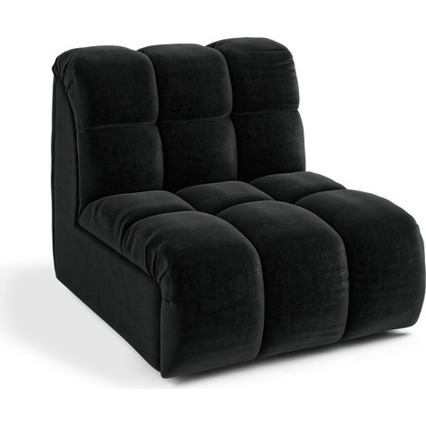 Fauteuil pivotant modulable en velours noir SEVEN (1/5)