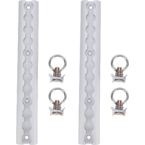 Rail d'arrimage en aluminium en forme de L, épaisseur 304 mm, avec 4 anneaux ronds, pour motos, quads, motos tout-terrain et pick-ups (argenté). (1/5)