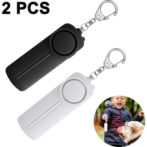 Porte-clés alarme personnelle d'autodéfense – Sirène puissante de 130 dB avec lumière LED – Sifflet d'alerte d'urgence pour femmes, enfants et personnes âgées (1/5)
