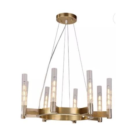 Ordo 65 cm - Lampadario moderno con tubi di vetro oro