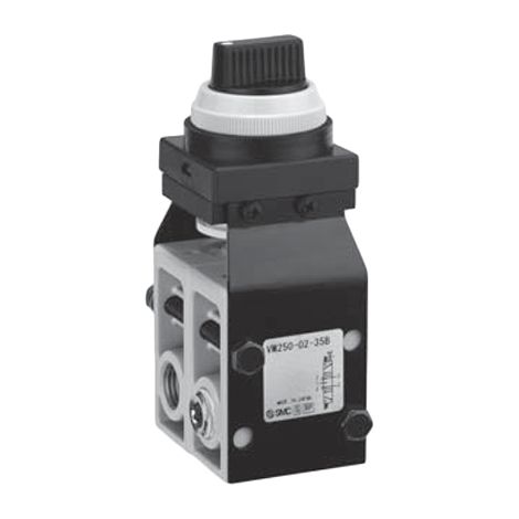 Vanne pneumatique SMC VM200 Sélectionneur rotatif (3 positions) Pneumatic Relay, G 1/4, 1/4 ( Prix pour 1 )