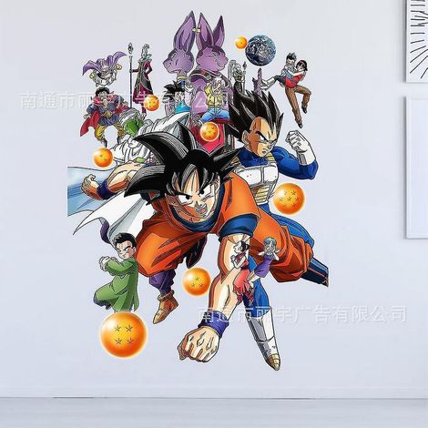 Stickers muraux Dragon Ball Z Goku, papier peint enfant, dessin animé, peinture décorative, 40 x 30 cm, décoration de chambre d'enfant, cadeau d'anniversaire, Dragon Ball-2