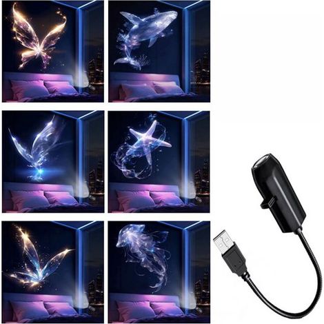 Lampe de projection enfant – 360° rotative – 6 plaques – USB – Projecteur océan – Chambre bébé (1/5)