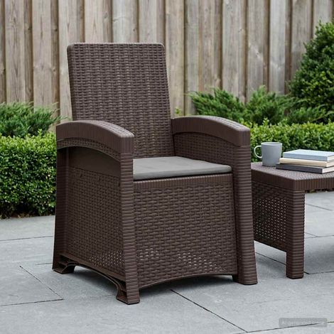 Teenpull – Liegesessel Garten Rattan-Optik Braun und Hellgrau PP (1/5)