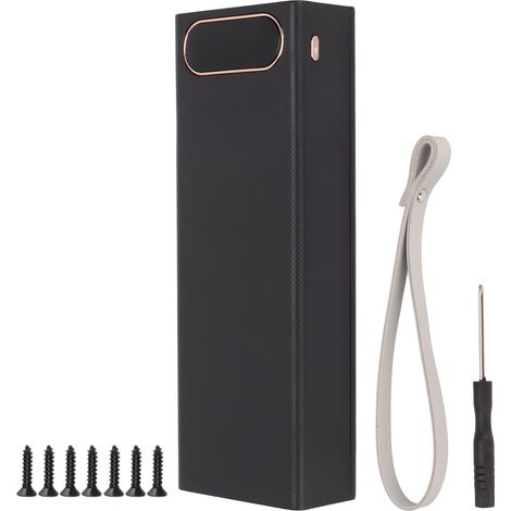 Abnehmbares Gehäuse für 22,5-W-Schnelllade-Powerbank mit LCD-Bildschirm – Gehäuse für 20 x 18650-Akkus – Schwarz (1/5)