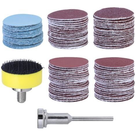 Sollbry Lot de 100 Disques Abrasifs de Ponçage Ronds 25mm Papier Verre Auto-adhésif Disque à Poncer de Grain 100 180 240 1500 3000 Papier Abrasif avec Pad Plateau de Support pour Meulage Polissage (1/5)