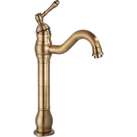Grifo de lavabo, de encimera, monomando, latón antiguo de alta calidad. (1/2)