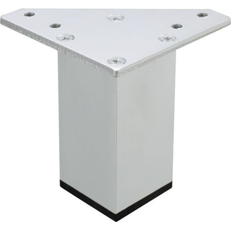 Lot de 4(10 cm) Pieds pour Meubles Blancs – Vis Incluses, Couleur Blanc - Pieds DIY aluminium pour Tables, Meubles de Salle de Bains, Armoires, Etagères (1/5)