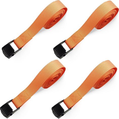 Spanngurte 4 Stück 50cm orange mit Ratschenschnalle für Ladungssicherung