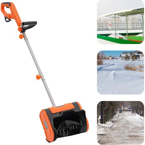Elektrische Schneefräse mit Kabel, Plug-in Schneekehrmaschine, 1800W 220V Schneefräse max. Schneehöhe 15 cm kann im Haushalt,Fabriken,Instandhaltung städtischer Straßen (Orange)
