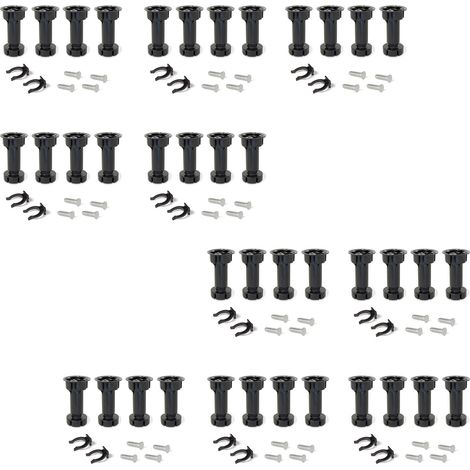 Emuca Lot von 10 Nivellierer Bone, mit vormontierter Sockel, Höhe 120mm, verstellbar 118-135mm, Kunststoff, Schwarz