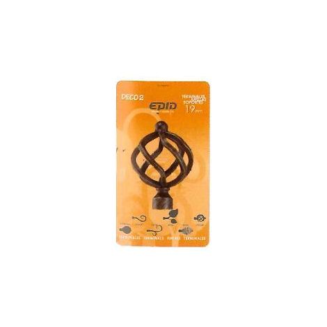 Terminal Barra Cortina Volga EPID 19mm Metal Burdeos
